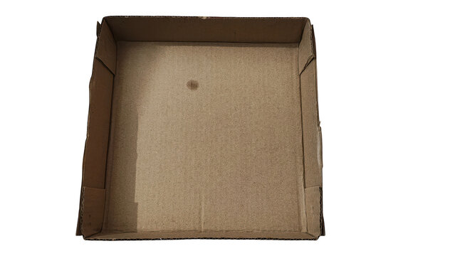 Empty brown cardboard box with shadow