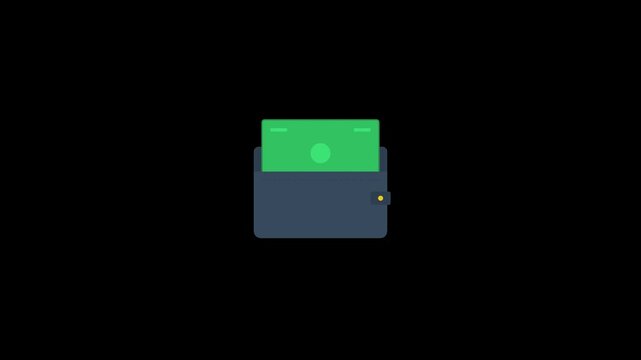 animated corporate wallet money finance payment icon