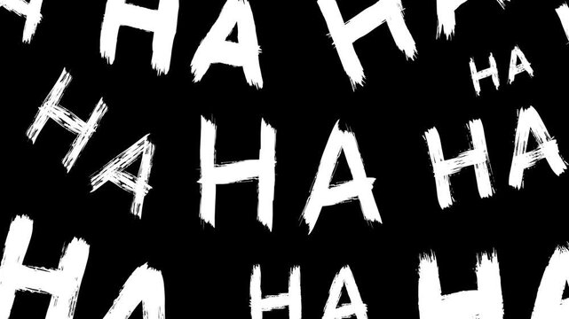 grunge brush stroke laughing expression typography video overlay