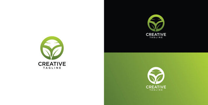 Eco-friendly green leaf logo representing nature and growth, perfect for businesses focused on sustainability and environmental consciousness