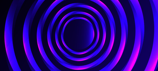 Naklejka premium neon futuristic 3d sphere of blue purple glowing digital waves particles future technology abstract background with blue lines