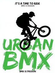 Naklejka premium Urban BMX Passion: Mastering Tricks and Street Riding