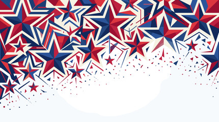 Obraz premium Red, white, and blue stars with confetti celebration