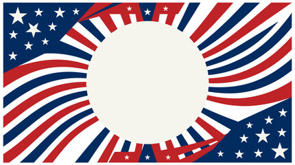 Fototapeta premium Abstract patriotic frame with stars and stripes pattern