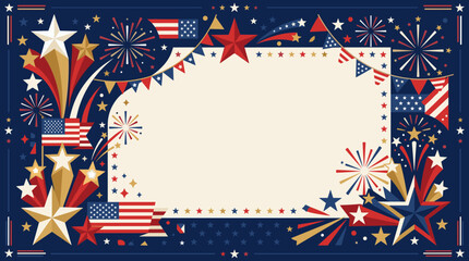 Obraz premium American patriotic frame with stars and fireworks