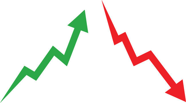 Up and down arrow icons showing increase and decrease trend