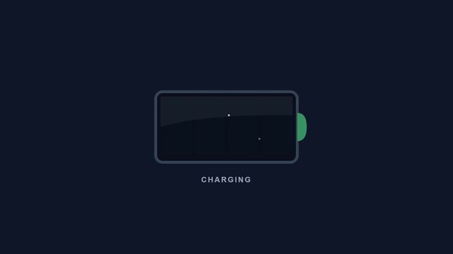 battery charging energy power status indicator level animation