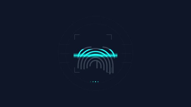 Biometric Fingerprint Identification Security Access Scan Icon