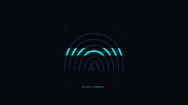 biometric fingerprint scan security id verification animation