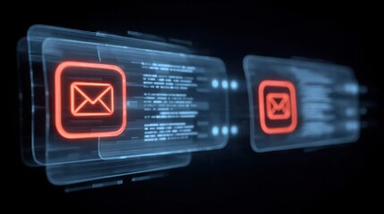 Naklejka premium An organized inbox displays a professional service notification while a messaging interaction keeps the chat conversation flowing fast.