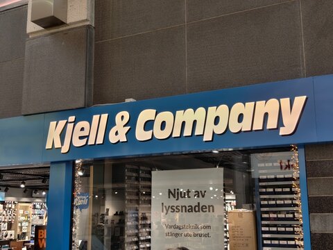 Gothenburg, Sweden-Nov.24th 2025: Kjell & Company store sign