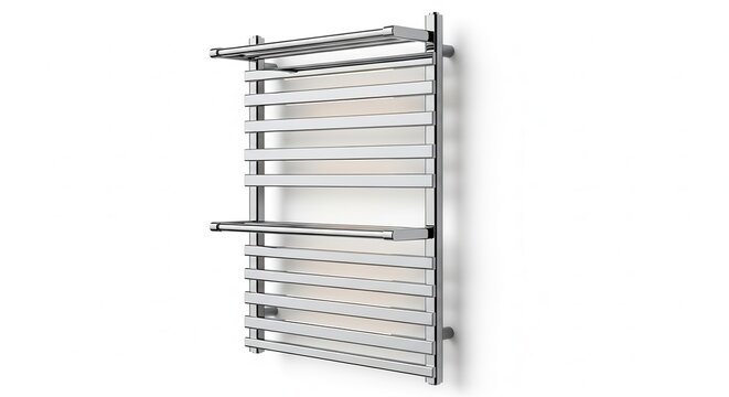 Modern heated towel rail bathroom.