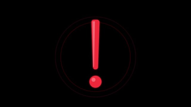 Bright red exclamation point alert for green screen