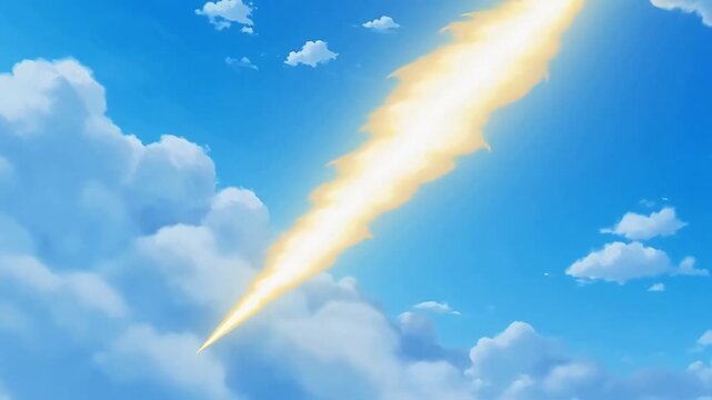Cartoon Lightning Striking from Sky Top
