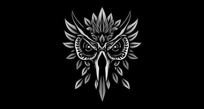 Black and White Floral Lace Ornament Vector Illustration Design
