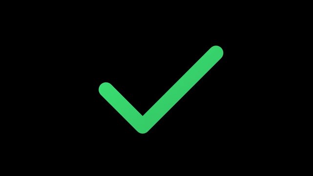check mark success correct tick green screen overlay