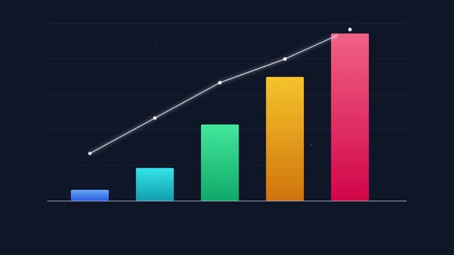 corporate business growth bar chart animation loop