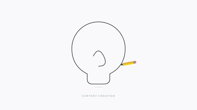 creative pencil writing design content creation animation