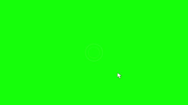 cursor click animation with ripple green screen