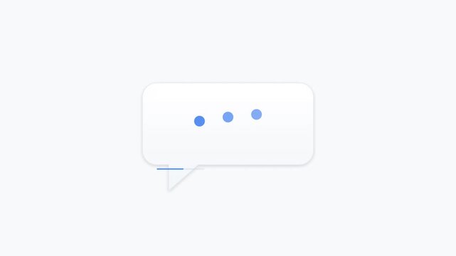 customer support chat bubble typing dots status animation