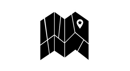 Map featuring a location pin icon symbolizes navigation, travel planning, geographic exploration, and finding the perfect destination in a modern graphic format. © Berkah
