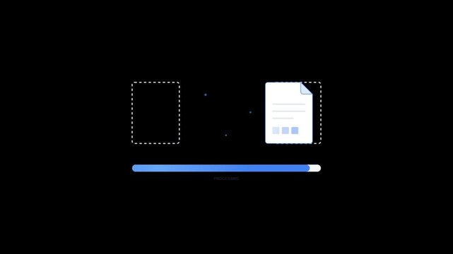 document file transfer download upload process data animation