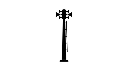Siren tower stands tall as a public alert system designed for emergency broadcasting and civil defense warning signals in urban environments. © Berkah