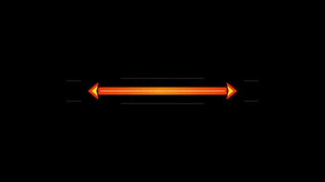 double headed orange arrow stretch animation overlay