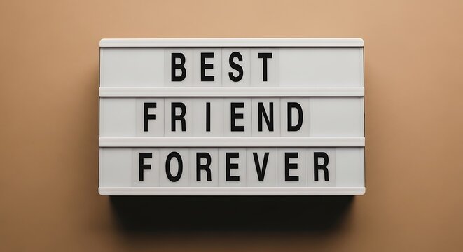 Best friend forever sign, BFF message board, inspirational quote, friendship symbol, motivational text
