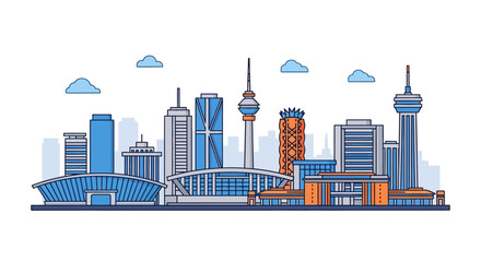 Modern City Skyline with Diverse Architecture © Grandong