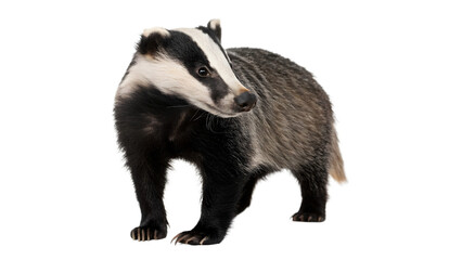 Wild European badger omnivore mammal forest wildlife animal on transparent background © Ivanka