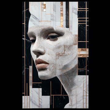 Modern portrait + geometric border