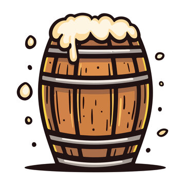 Beer barrel, munich oktoberfest, festival, vector, transparent background, wood, wooden, beer, alcohol, old, winery, cask, container, cellar, isolated, storage, liquid, object, barrels, keg