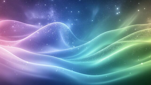 魂のオーロラが流れる幻想ループ背景素材
