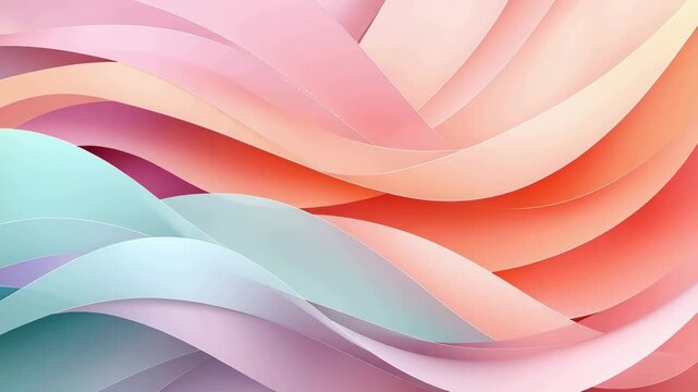 Abstract motion with smooth flowing colors in soft shades and lines Generative AI