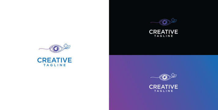 Modern Eye Logo with Plus Sign, Representing Vision, Health, and Creativity. Minimalist Design for Branding
