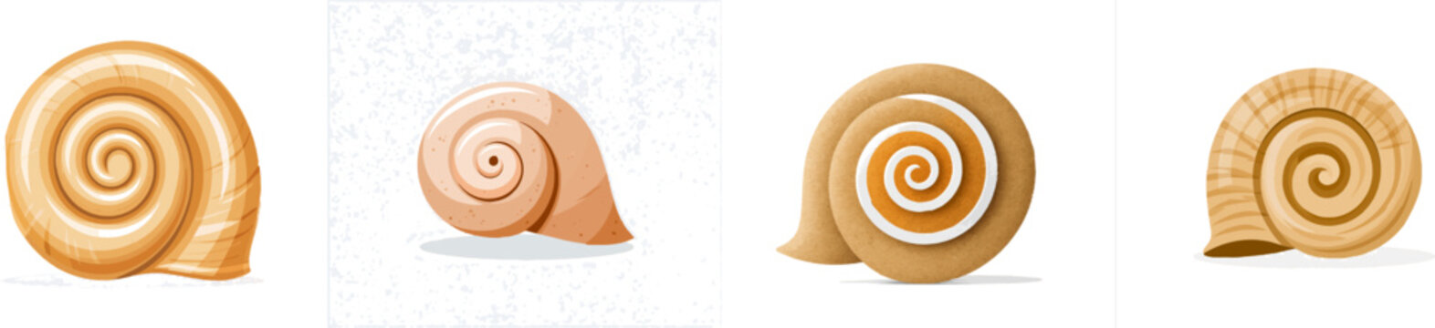 A light brown, spiral snail shell crafted from cardboard stands isolated on a white background, showcasing its intricate spiral pattern and natural texture