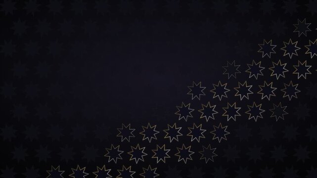 Elegant gold islamic star pattern animation on dark background