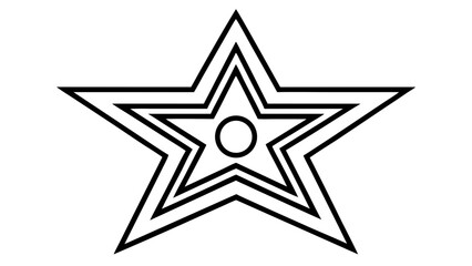 Obraz premium A geometric design featuring a star shape with multiple outlines and a circle in the center of the star