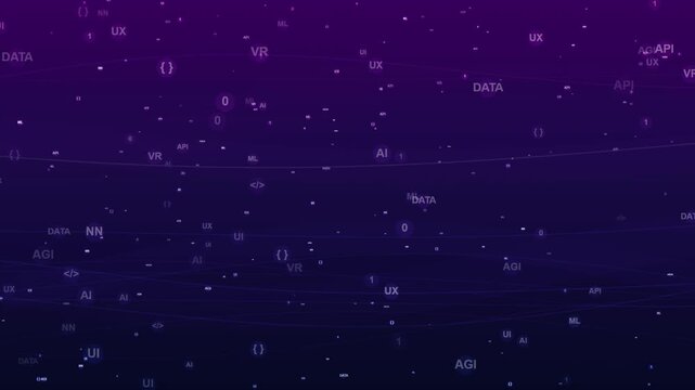 Abstract technology background with digital data symbols and binary code