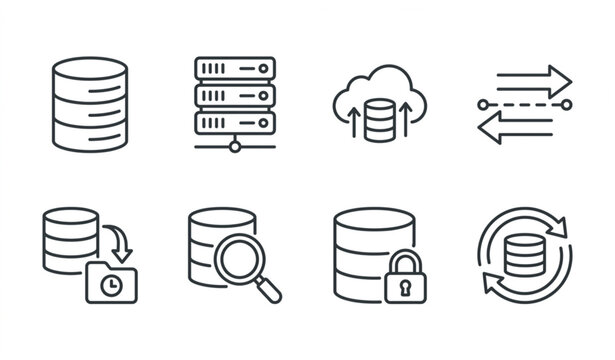 Database management and storage icons
