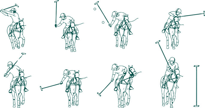Polo players on horses in action, illustrating sport and equestrian game dynamics.