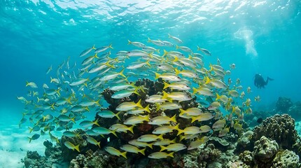 Fototapeta premium coral reef with fish