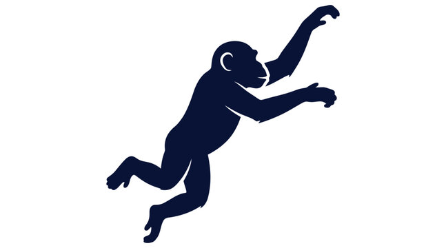 Monkey silhouette jumping icon