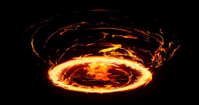 fire portal effect on black background
