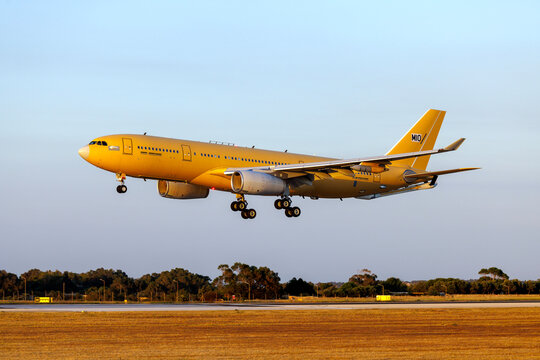 Luqa, Malta - May 28, 2026: New Airbus A330-243MRTT (REG: MRTT063) arriving in the late evening for painting at IAC Malta.