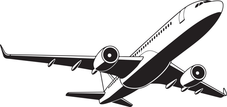 Two airplanes flying side by side illustration