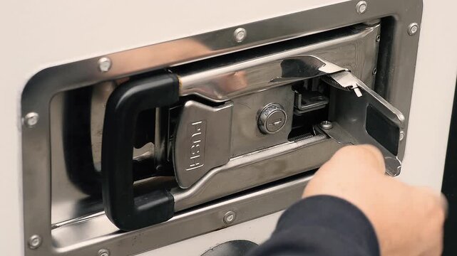Locking commercial van door with key