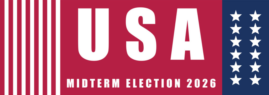 US Midterm Elections 2026 Banner, Poster Design
