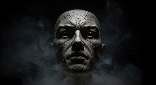 Dark Fantasy Creature Face Closeup Portrait.